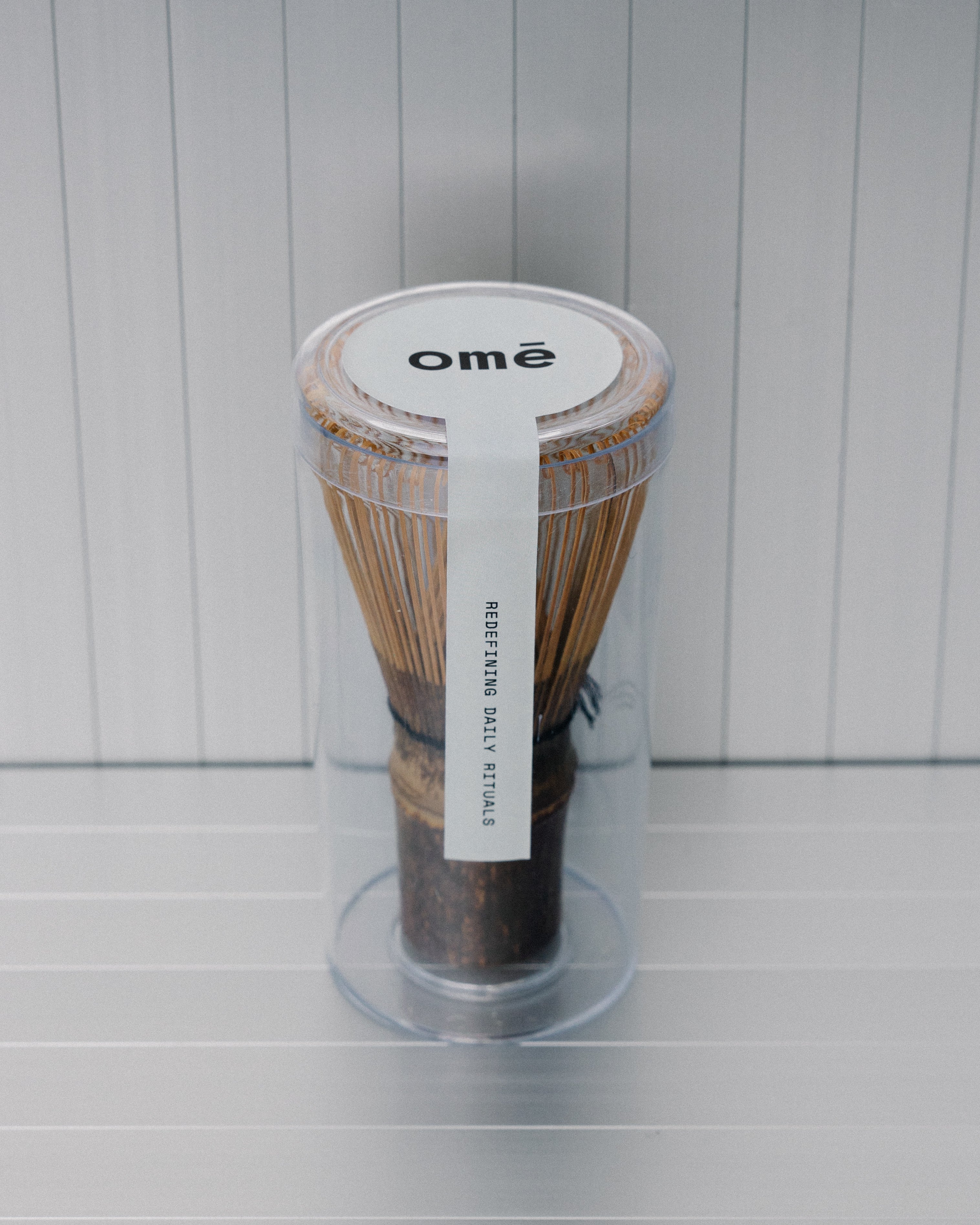 omē dark bamboo chasen - whisk