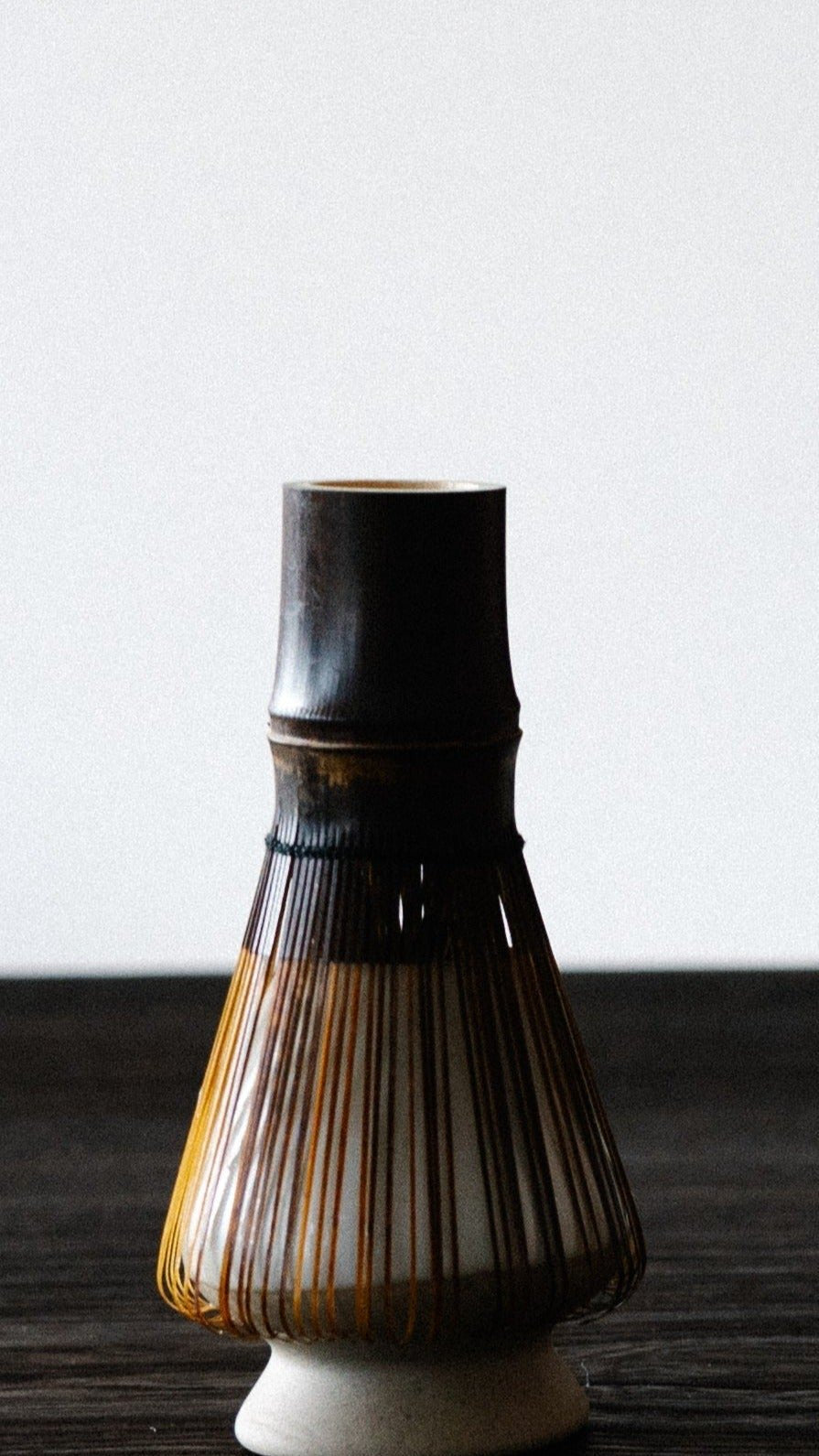 omē dark bamboo chasen - whisk