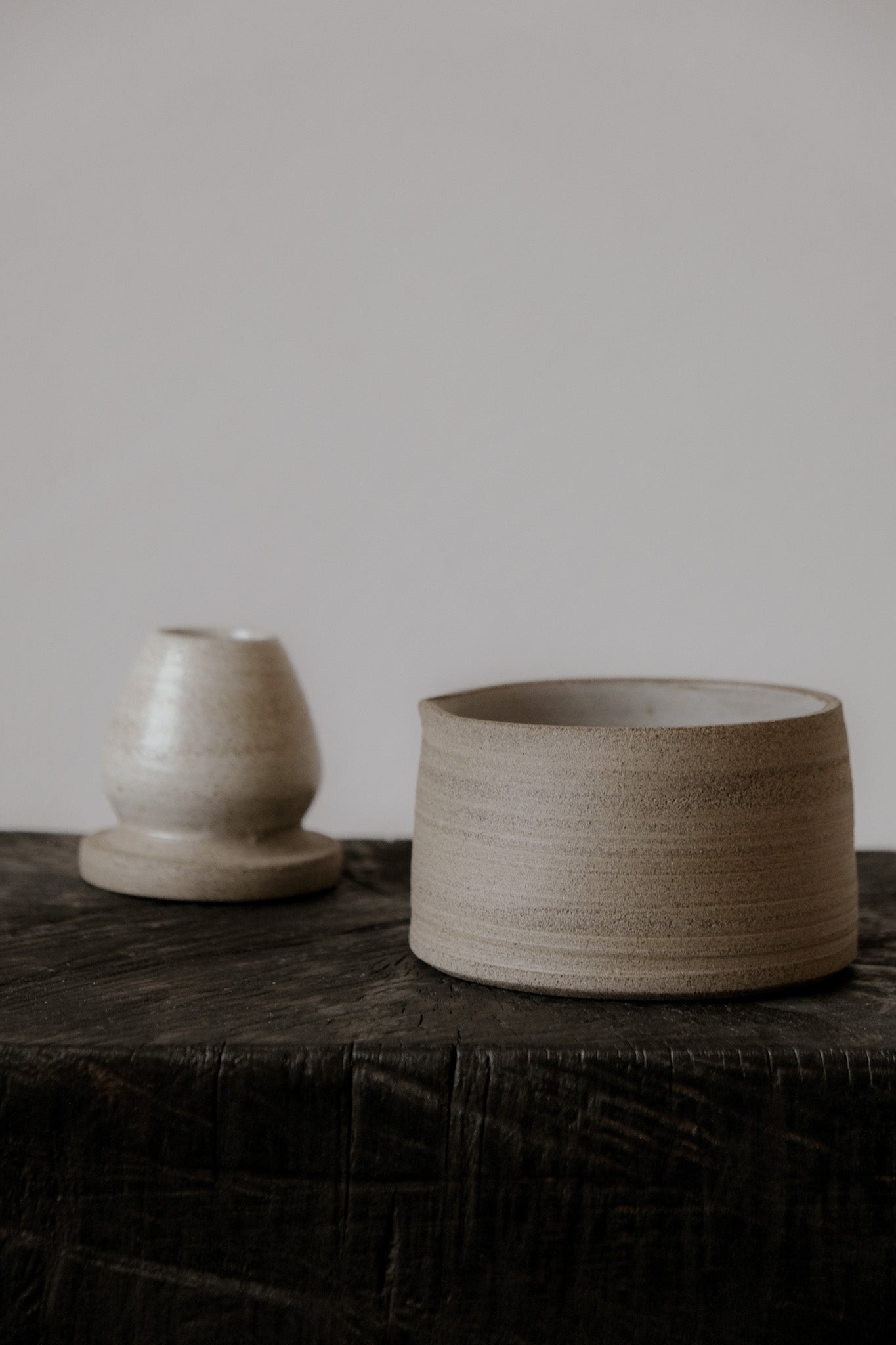 omē Japanese ceramic set - chawan & chasentate