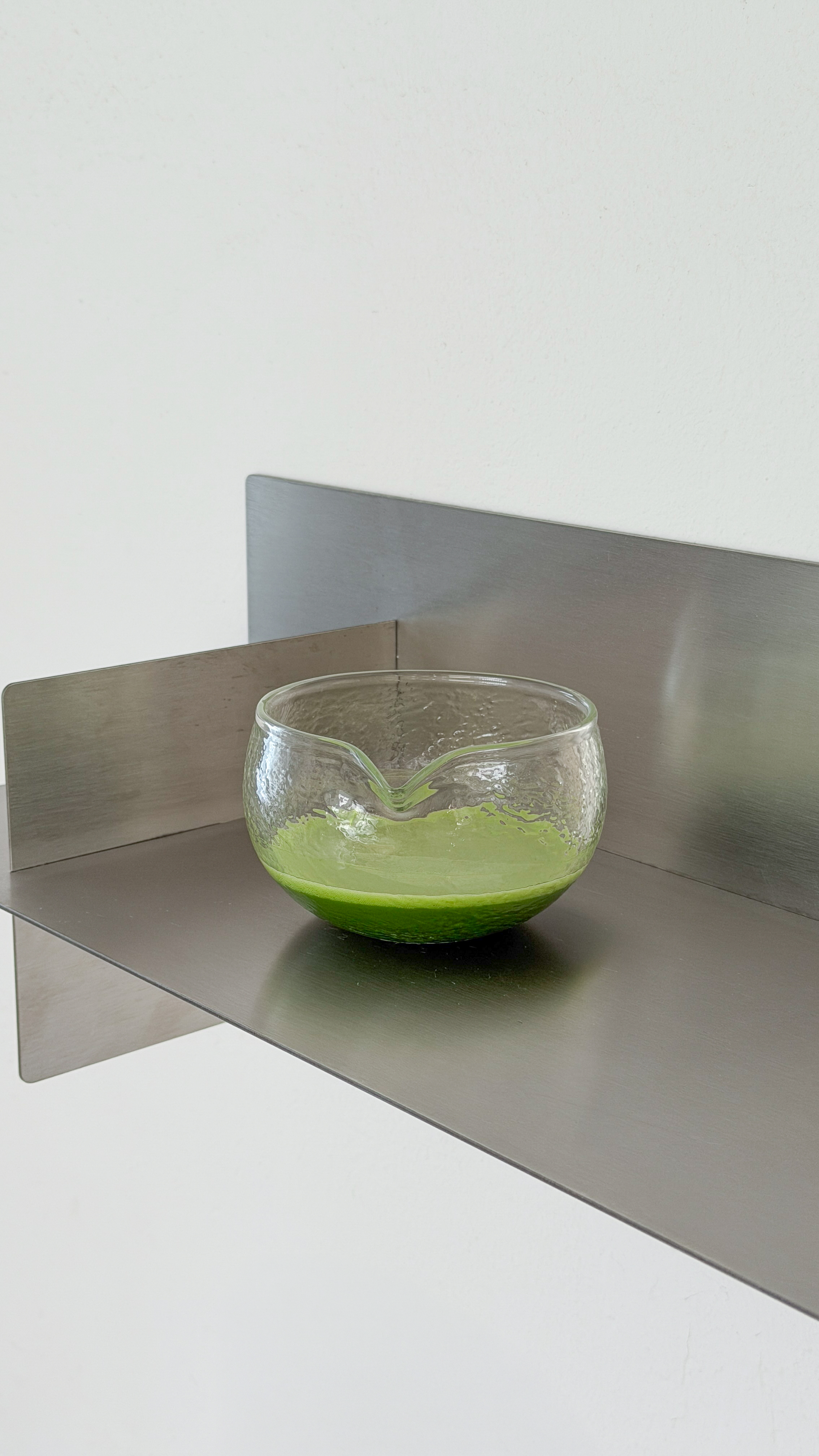 omē japanese glass matcha bowl set - chawan (& chasentate)